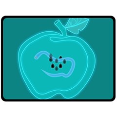 Xray Worms Fruit Apples Blue Fleece Blanket (large)  by Mariart