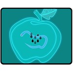 Xray Worms Fruit Apples Blue Fleece Blanket (Medium)  60 x50  Blanket Front