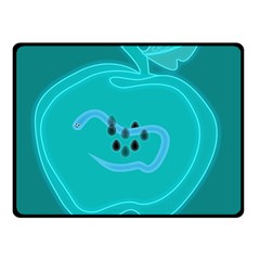 Xray Worms Fruit Apples Blue Fleece Blanket (small) by Mariart