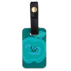 Xray Worms Fruit Apples Blue Luggage Tags (one Side)  by Mariart