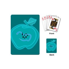 Xray Worms Fruit Apples Blue Playing Cards (mini)  by Mariart