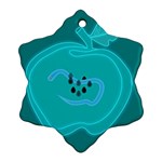 Xray Worms Fruit Apples Blue Ornament (Snowflake) Front