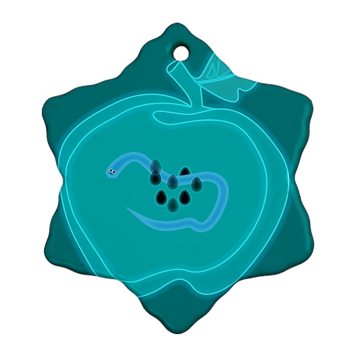 Xray Worms Fruit Apples Blue Ornament (Snowflake)