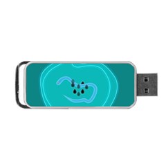 Xray Worms Fruit Apples Blue Portable Usb Flash (two Sides) by Mariart