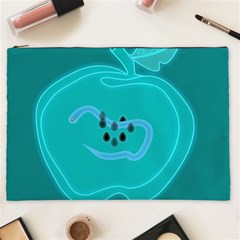 Xray Worms Fruit Apples Blue Cosmetic Bag (xxl)  by Mariart