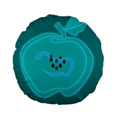 Xray Worms Fruit Apples Blue Standard 15  Premium Round Cushions by Mariart