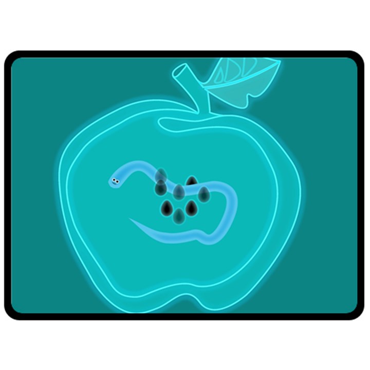 Xray Worms Fruit Apples Blue Double Sided Fleece Blanket (Large) 