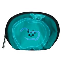 Xray Worms Fruit Apples Blue Accessory Pouches (medium)  by Mariart