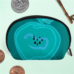 Xray Worms Fruit Apples Blue Accessory Pouches (large)  by Mariart