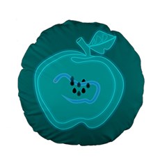 Xray Worms Fruit Apples Blue Standard 15  Premium Flano Round Cushions by Mariart