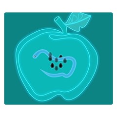 Xray Worms Fruit Apples Blue Double Sided Flano Blanket (small)  by Mariart