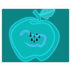 Xray Worms Fruit Apples Blue Double Sided Flano Blanket (medium)  by Mariart