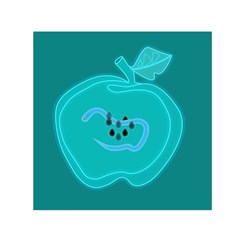 Xray Worms Fruit Apples Blue Small Satin Scarf (square) by Mariart