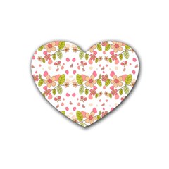 Floral Pattern Heart Coaster (4 Pack)  by Valentinaart