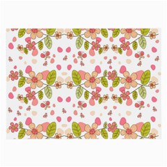 Floral Pattern Large Glasses Cloth (2-side) by Valentinaart