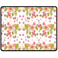 Floral Pattern Fleece Blanket (medium)  by Valentinaart