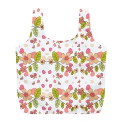 Floral Pattern Full Print Recycle Bags (l)  by Valentinaart