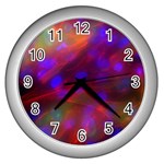 Vaccine Blur Red Wall Clocks (Silver)  Front