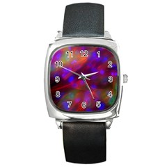 Vaccine Blur Red Square Metal Watch by Mariart