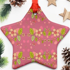 Floral Pattern Star Ornament (two Sides) by Valentinaart