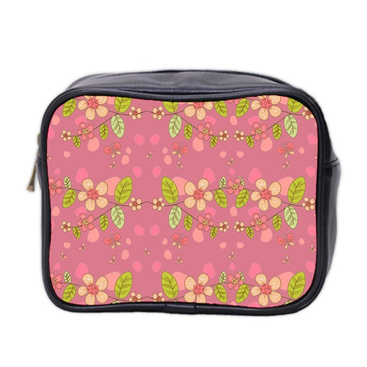 Floral pattern Mini Toiletries Bag 2-Side