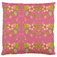 Floral Pattern Large Cushion Case (two Sides) by Valentinaart