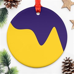 Purple Yellow Wave Ornament (round) by Mariart