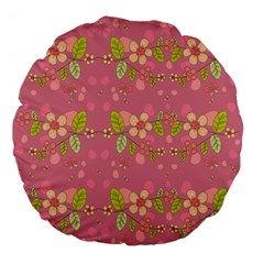 Floral Pattern Large 18  Premium Flano Round Cushions by Valentinaart