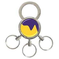 Purple Yellow Wave 3-ring Key Chains