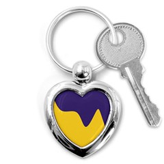 Purple Yellow Wave Key Chains (heart) 