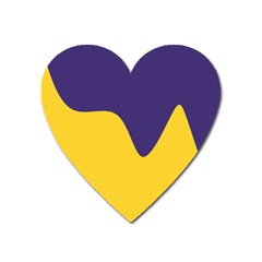 Purple Yellow Wave Heart Magnet by Mariart