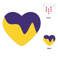 Purple Yellow Wave Playing Cards (heart)  by Mariart