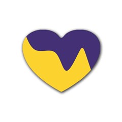 Purple Yellow Wave Heart Coaster (4 Pack)  by Mariart