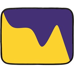 Purple Yellow Wave Double Sided Fleece Blanket (mini)  by Mariart