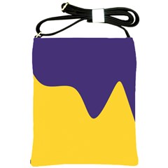 Purple Yellow Wave Shoulder Sling Bags by Mariart