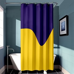 Purple Yellow Wave Shower Curtain 36  X 72  (stall)  by Mariart