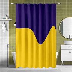 Purple Yellow Wave Shower Curtain 48  X 72  (small)  by Mariart