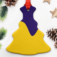 Purple Yellow Wave Ornament (christmas Tree)  by Mariart