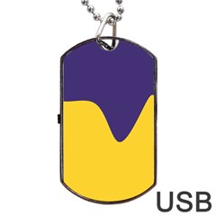 Purple Yellow Wave Dog Tag Usb Flash (two Sides)