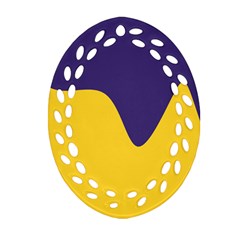 Purple Yellow Wave Ornament (oval Filigree) by Mariart