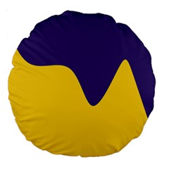 Purple Yellow Wave Large 18  Premium Round Cushions