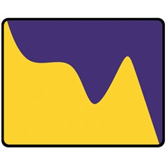 Purple Yellow Wave Double Sided Fleece Blanket (medium)  by Mariart