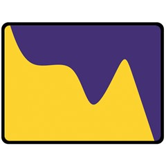 Purple Yellow Wave Double Sided Fleece Blanket (large)  by Mariart