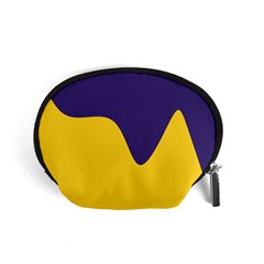 Purple Yellow Wave Accessory Pouches (small)  by Mariart