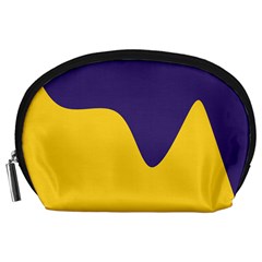 Purple Yellow Wave Accessory Pouches (large)  by Mariart