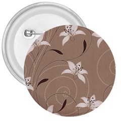 Star Flower Floral Grey Leaf 3  Buttons