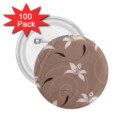 Star Flower Floral Grey Leaf 2 25  Buttons (100 Pack)  by Mariart