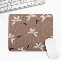 Star Flower Floral Grey Leaf Large Mousepads