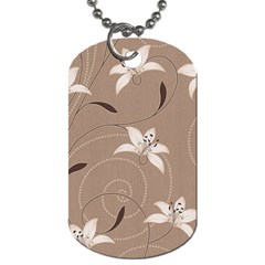 Star Flower Floral Grey Leaf Dog Tag (one Side) by Mariart