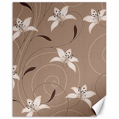 Star Flower Floral Grey Leaf Canvas 16  X 20   by Mariart